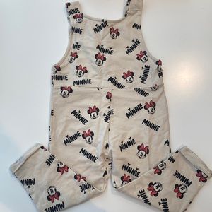 Zara little girls Minnie Mouse cotton overalls